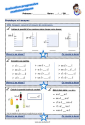 Comparer, convertir et mesurer des contenances - Examen Evaluation progressive : 4eme Primaire - PDF à imprimer
