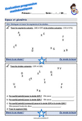Distinguer et tracer les segments et les droites - Examen Evaluation progressive : 4eme Primaire - PDF à imprimer