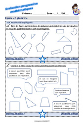 Reconnaître les polygones - Examen Evaluation progressive : 4eme Primaire - PDF à imprimer