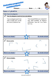 Tracer des polygones - Examen Evaluation progressive : 4eme Primaire - PDF à imprimer