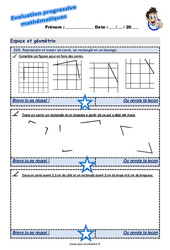 Reproduire et tracer un carré, un rectangle et un losange - Examen Evaluation progressive : 4eme Primaire - PDF à imprimer