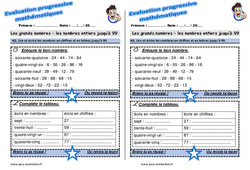 Lire et écrire les nombres en chiffres et en lettres jusqu’à 99 - Examen Evaluation progressive : 2eme Primaire - PDF à imprimer