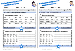 Comparer et ranger les nombres jusqu’à 999 - Examen Evaluation progressive : 2eme Primaire - PDF à imprimer