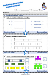 Lire et écrire les fractions basiques - Examen Evaluation progressive : 5eme Primaire - PDF à imprimer