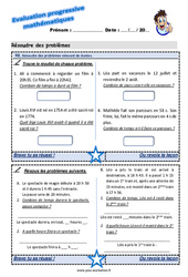 Résoudre des problèmes relevant de durées - Examen Evaluation progressive : 5eme Primaire - PDF à imprimer