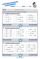 Les compléments à 10, à 100 et à 1000 et à leurs multiples - Examen Evaluation progressive : 5eme Primaire - PDF à imprimer