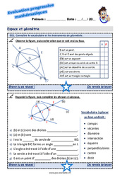 Connaître le vocabulaire et les instruments de géométrie - Examen Evaluation progressive : 5eme Primaire - PDF à imprimer