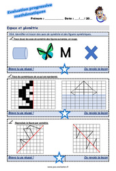 Identifier et tracer des axes de symétrie et des figures symétriques - Examen Evaluation progressive : 5eme Primaire - PDF à imprimer