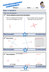 Tracer des polygones - Examen Evaluation progressive : 5eme Primaire - PDF à imprimer