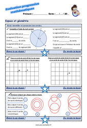 Identifier et construire des cercles - Examen Evaluation progressive : 5eme Primaire - PDF à imprimer