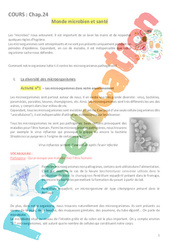 Monde microbien et santé - Séquence complète : 3eme Secondaire - PDF à imprimer