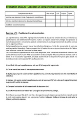 Adopter un comportement sexuel responsable - Examen Evaluation avec les corrigés : 2eme Secondaire - PDF à imprimer