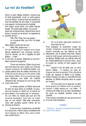 La roi du football (roi Pelé) - Récit - Lecture : 3eme Primaire - PDF à imprimer