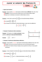 Ajouter et comparer des fractions (2) - Cours de  : 6eme Primaire - PDF à imprimer
