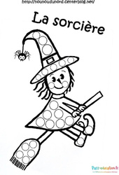 Coloriage gratuit : Halloween sorciere - PDF à imprimer