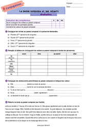 Le passé composé et ses valeurs - Examen Evaluation de conjugaison pour la  : 6eme Primaire - PDF à imprimer