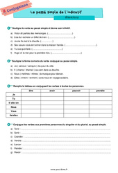 Le passé simple de l’indicatif - Exercices de conjugaison pour la  : 6eme Primaire - PDF à imprimer
