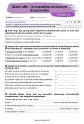 Les propositions subordonnées circonstancielles - Examen Evaluation avec la correction : 1ere Secondaire - PDF à imprimer
