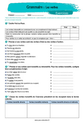Les verbes attributifs et d'action - Exercices avec les corrigés : 1ere Secondaire - PDF à imprimer
