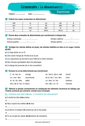 Les déterminants (1) - Exercices avec les corrigés : 1ere Secondaire - PDF à imprimer