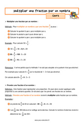 Multiplier une fraction par un nombre - Séquence complète : 1ere Secondaire - PDF à imprimer