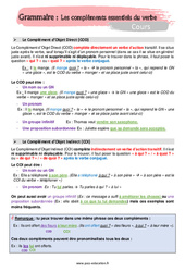 Les compléments essentiels du verbe - Séquence complète : 1ere Secondaire - PDF à imprimer