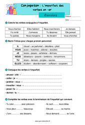 Imparfait des verbes en - er - Exercices de conjugaison : 2eme Primaire - PDF à imprimer