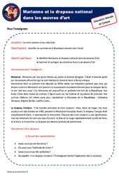 Marianne et le drapeau national dans les œuvres d’art - EMC : 2eme, 3eme Primaire - PDF à imprimer