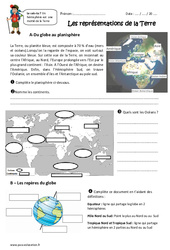Représentations de la Terre - Exercices : 3eme Primaire - PDF à imprimer