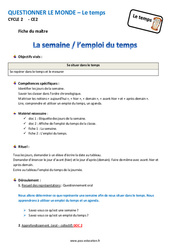 Séquence - Fiche de préparation Semaine - Emploi du temps - Séquence - Fiche de préparation : 3eme Primaire - PDF à imprimer