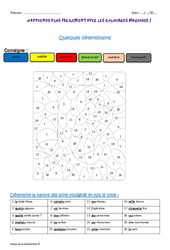 Déterminants - Coloriage magique : 4eme Primaire - PDF à imprimer