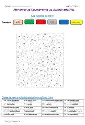 Familles de mots - Coloriage magique : 5eme Primaire - PDF à imprimer