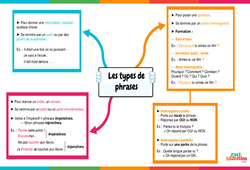 Les types de phrases - Vidéo pédagogique interactive -  : 1ere, 2eme, 3eme Secondaire - PDF à imprimer