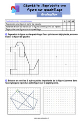 Reproduire une figure sur quadrillage - Évaluation de géométrie : 2eme Primaire - PDF à imprimer
