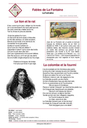 Les fables de La Fontaine - Littérature : 1ere Secondaire - PDF à imprimer
