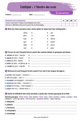 L’histoire des mots - Examen Evaluation avec la correction : 1ere Secondaire - PDF à imprimer