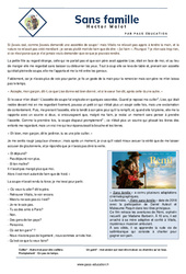 Sans famille (Hector Malot) - Littérature : 1ere Secondaire - PDF à imprimer