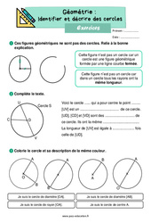 Identifier et décrire des cercles - Exercices : 2eme Primaire - PDF à imprimer