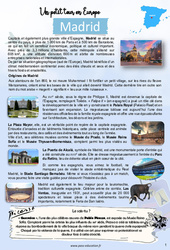 Madrid - Escale 1 - Petit tour en Europe - Cahier de vacances gratuit de Toussaint : 1ere Secondaire - PDF à imprimer