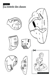 La rentrée - Puzzle - Coloriage - Se repérer dans l'espace en maternelle : 1ere Maternelle - Cycle Fondamental - PDF à imprimer