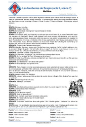 Les fourberies de Scapin (Molière) - Littérature : 1ere Secondaire - PDF à imprimer