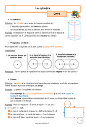 Le cylindre - Séquence complète : 1ere Secondaire - PDF à imprimer