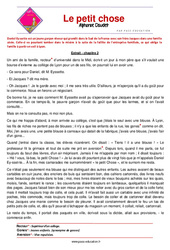 Le petit chose (Alphonse Daudet) - Littérature : 1ere Secondaire - PDF à imprimer