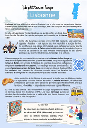 Lisbonne - Escale 2 - Petit tour en Europe - Cahier de vacances de Noël : 1ere Secondaire - PDF à imprimer