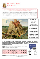 La Tour de Babel - Atelier de lecture : 6eme Primaire - PDF à imprimer