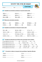 Convertir des unités de longueur - Exercices avec les corrigés : 1ere Secondaire - PDF à imprimer