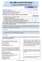 Le narrateur et les différents points de vue - Examen Evaluation avec la correction : 2eme Secondaire - PDF à imprimer