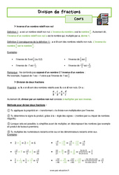 La division de fractions - Séquence complète : 2eme Secondaire - PDF à imprimer