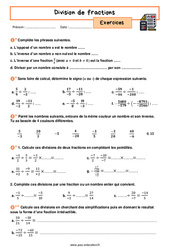 La division de fractions - Exercices avec les corrigés : 2eme Secondaire - PDF à imprimer