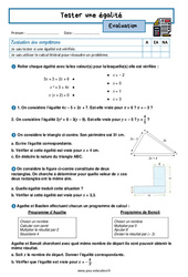 Tester une égalité - Examen Evaluation avec la correction : 2eme Secondaire - PDF à imprimer